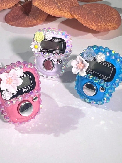 New Rhinestone Decorated Digital Counter, Electronic Counter For Middle East & Arabic, Convenient Display Ring Counter For Stress Relief, Suitable For Prayer Counting, Activity Tracking, Holiday Gifts