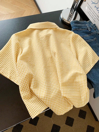 New Style Sweet Lapel Loose Fashion Women Blouse