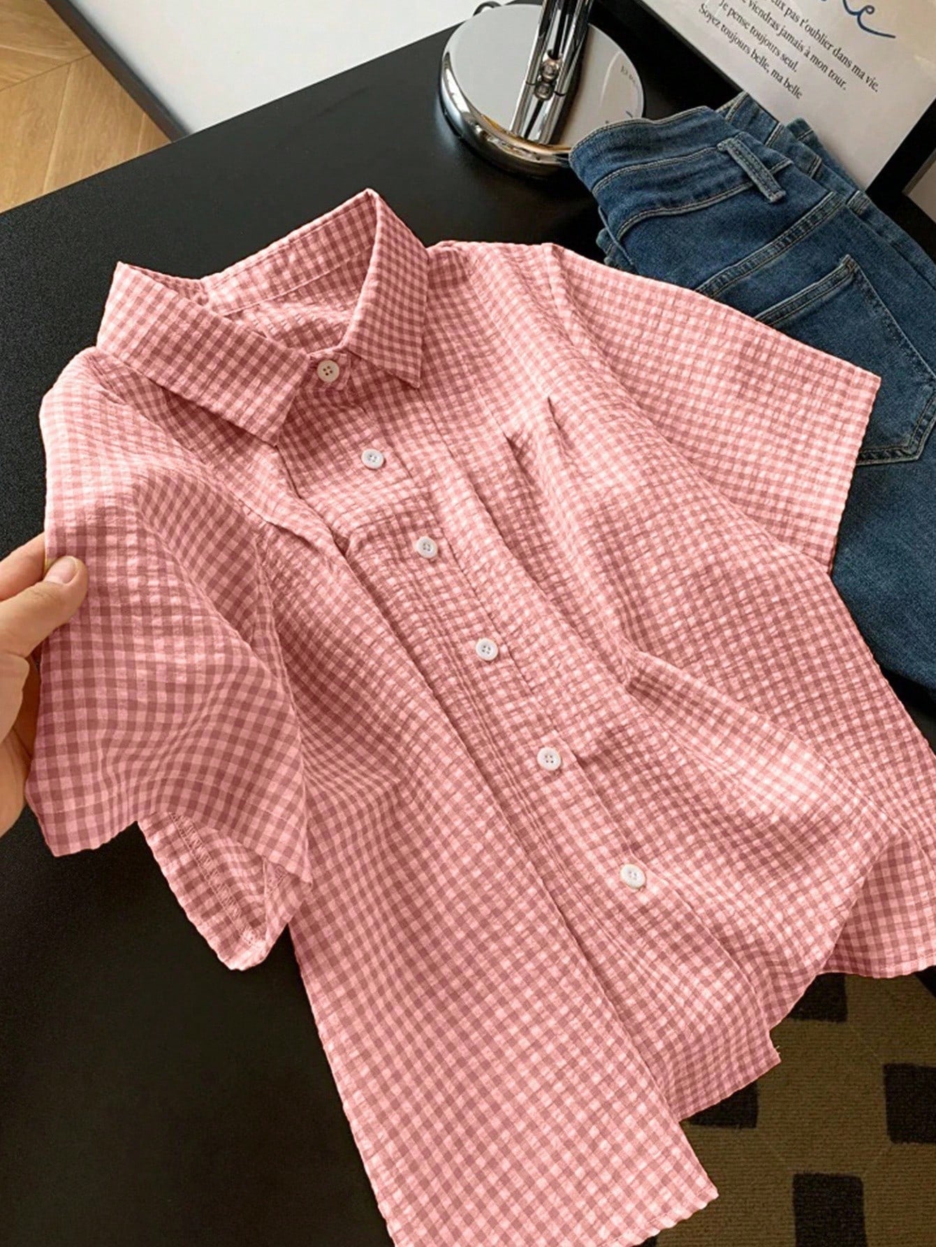 New Style Sweet Lapel Loose Fashion Women Blouse
