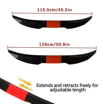 New Style Universal 3pcs Sedan Rear Trunk Tail Rear Wing Spoiler 117-127cm Adjustable DIY Refit Boot Wings Spoiler Car Accessory