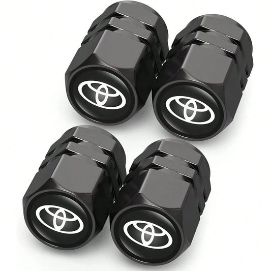 NEW- Tire Valve Caps, Valve Stem Caps Fit, Corolla, RAV4, Highlander, Alloy Car Tire Caps For Corrosion Resistant Leak-Proof Car Accessories, Black