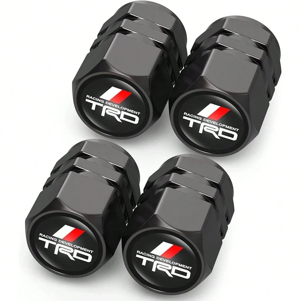 NEW- Tire Valve Caps, Valve Stem Caps Fit, Corolla, RAV4, Highlander, Alloy Car Tire Caps For Corrosion Resistant Leak-Proof Car Accessories, Black