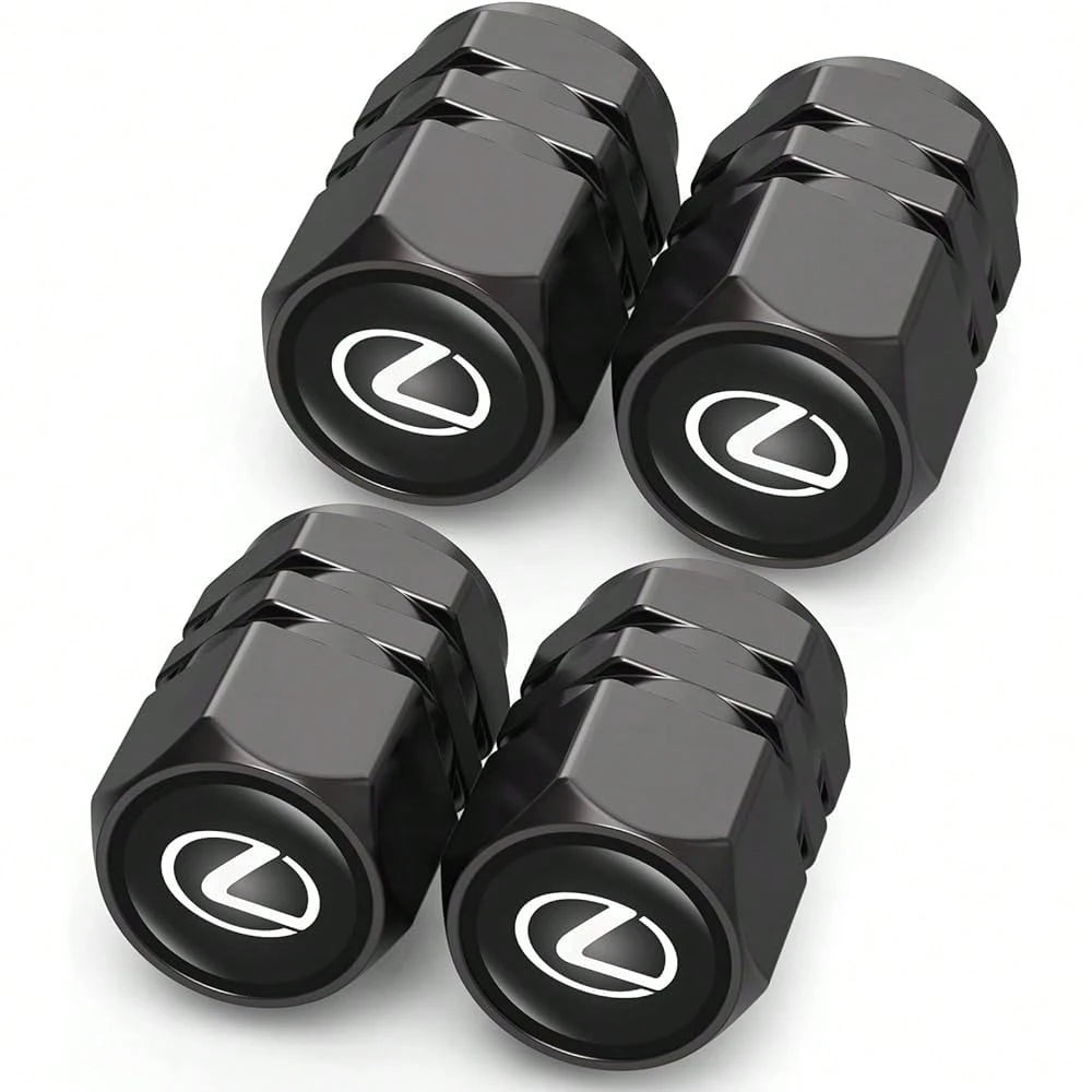 NEW- Tire Valve Caps, Valve Stem Caps Fit, Corolla, RAV4, Highlander, Alloy Car Tire Caps For Corrosion Resistant Leak-Proof Car Accessories, Black