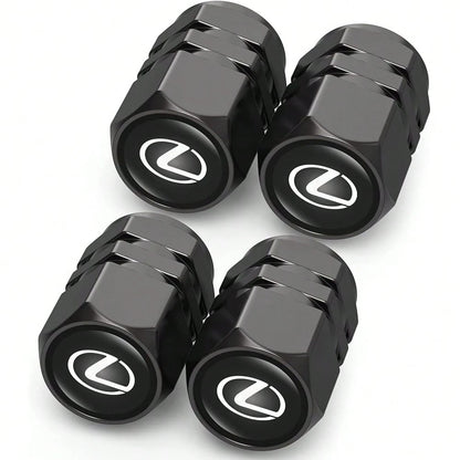 NEW- Tire Valve Caps, Valve Stem Caps Fit, Corolla, RAV4, Highlander, Alloy Car Tire Caps For Corrosion Resistant Leak-Proof Car Accessories, Black