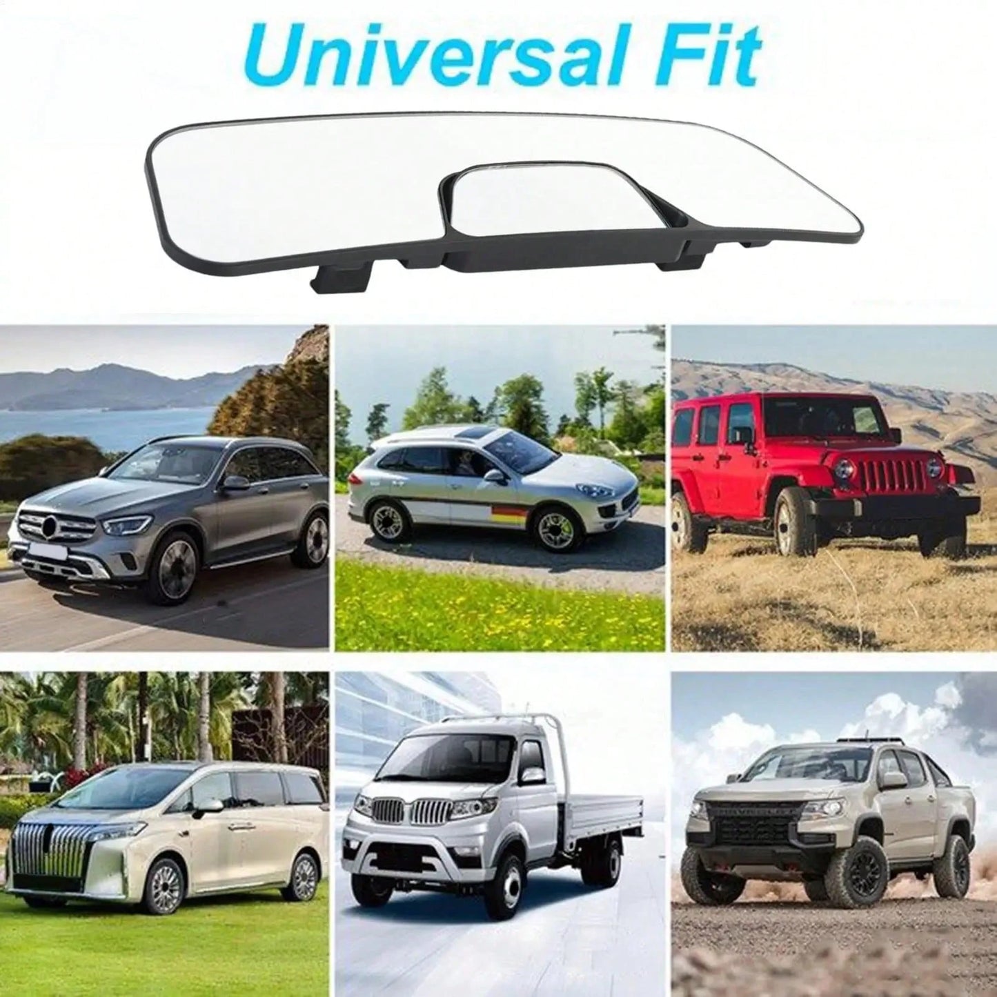 New Wide Angle Car Rearview Mirror With Built-In Baby Monitor Sub Mirror Clip-On Convex Blind Spot Elimination Interior Mirror