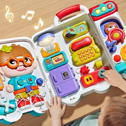 NewBandMo 54-IN-1 Montessori Busy Board Toys For Toddler 1-3, Educational Sensory Board Toys For 1+ Year Old, Fine Motor Skills Baby Activity Toys For 6M+Months, Birthday Gift For 1 2 3 Years Old Boys