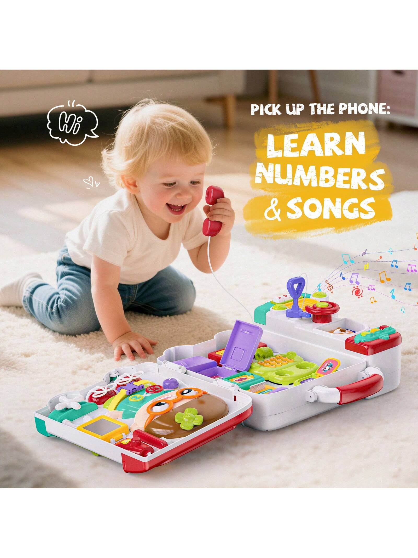 NewBandMo 54-IN-1 Montessori Busy Board Toys For Toddler 1-3, Educational Sensory Board Toys For 1+ Year Old, Fine Motor Skills Baby Activity Toys For 6M+Months, Birthday Gift For 1 2 3 Years Old Boys