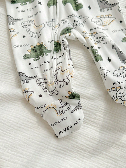 Newborn Baby Boy Cute Casual Knitted Cartoon Pattern Long Sleeve Romper Pajamas