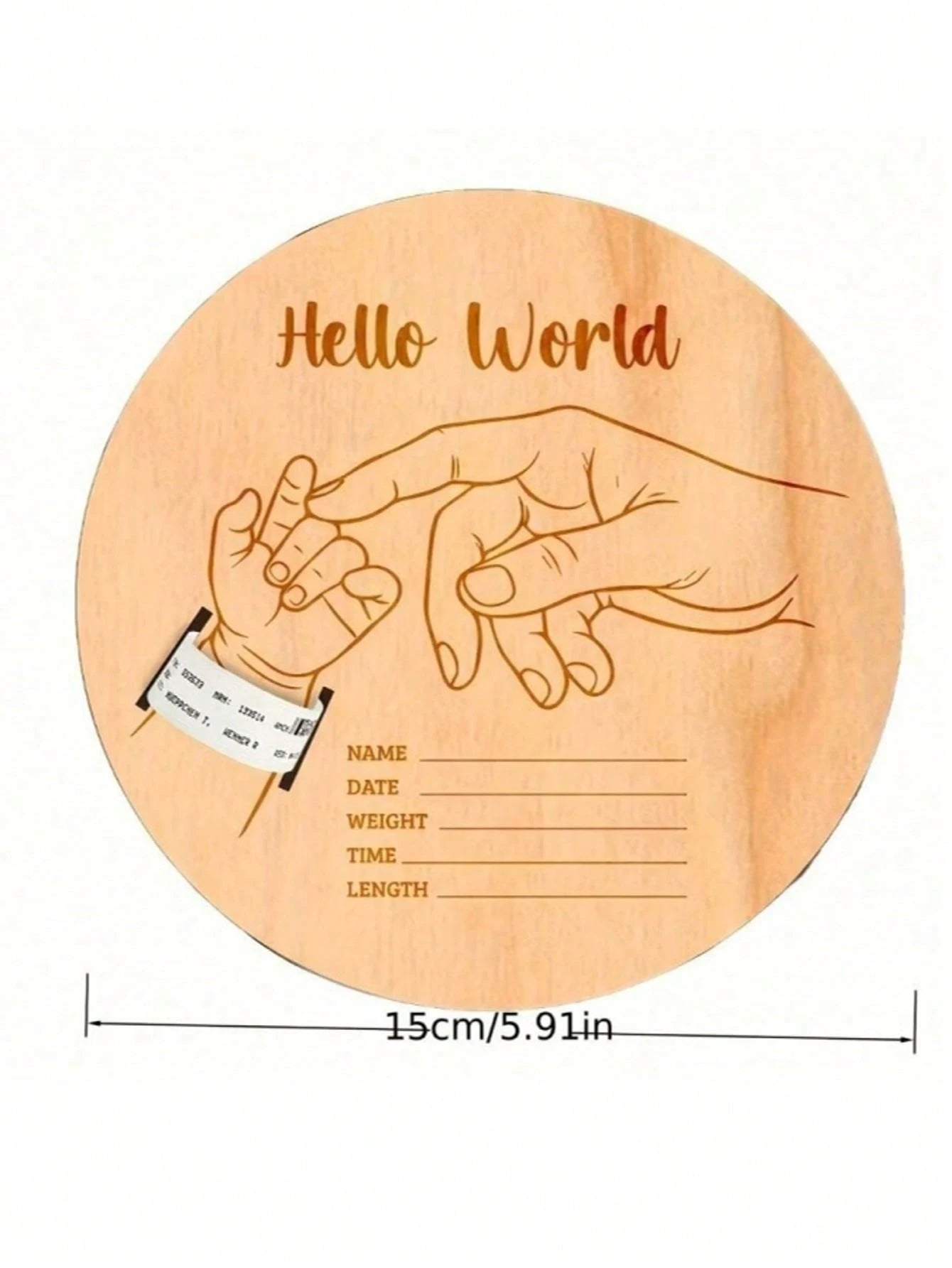 Newborn Hospital Wristband, Customizable, Can Be Used As Souvenir, Personalized Baby Gift, Pregnancy Announcement, Birth Announcement, Laser Cut Wooden Fiber Pregnancy Wristband, Mother's Day And Fath
