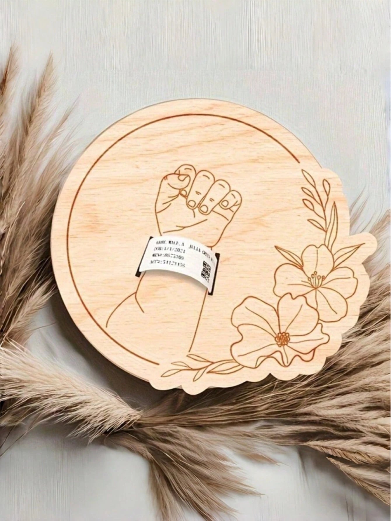 Newborn Hospital Wristband, Customizable, Can Be Used As Souvenir, Personalized Baby Gift, Pregnancy Announcement, Birth Announcement, Laser Cut Wooden Fiber Pregnancy Wristband, Mother's Day And Fath