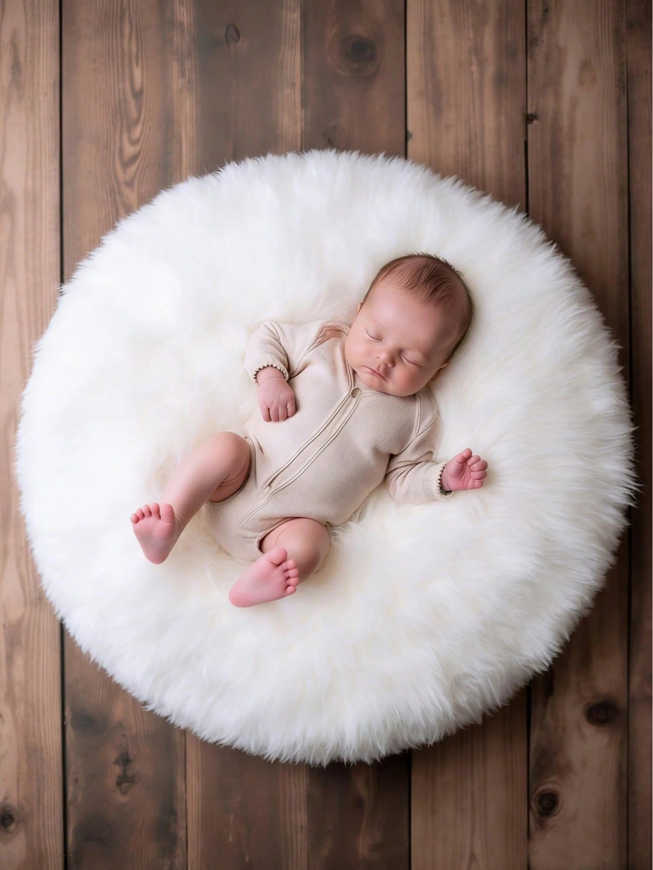 Newborn Photography Mat, White Round Backdrop Mat, Baby Photo Prop