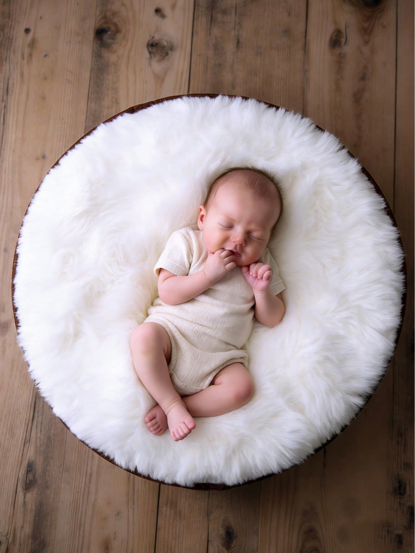 Newborn Photography Mat, White Round Backdrop Mat, Baby Photo Prop