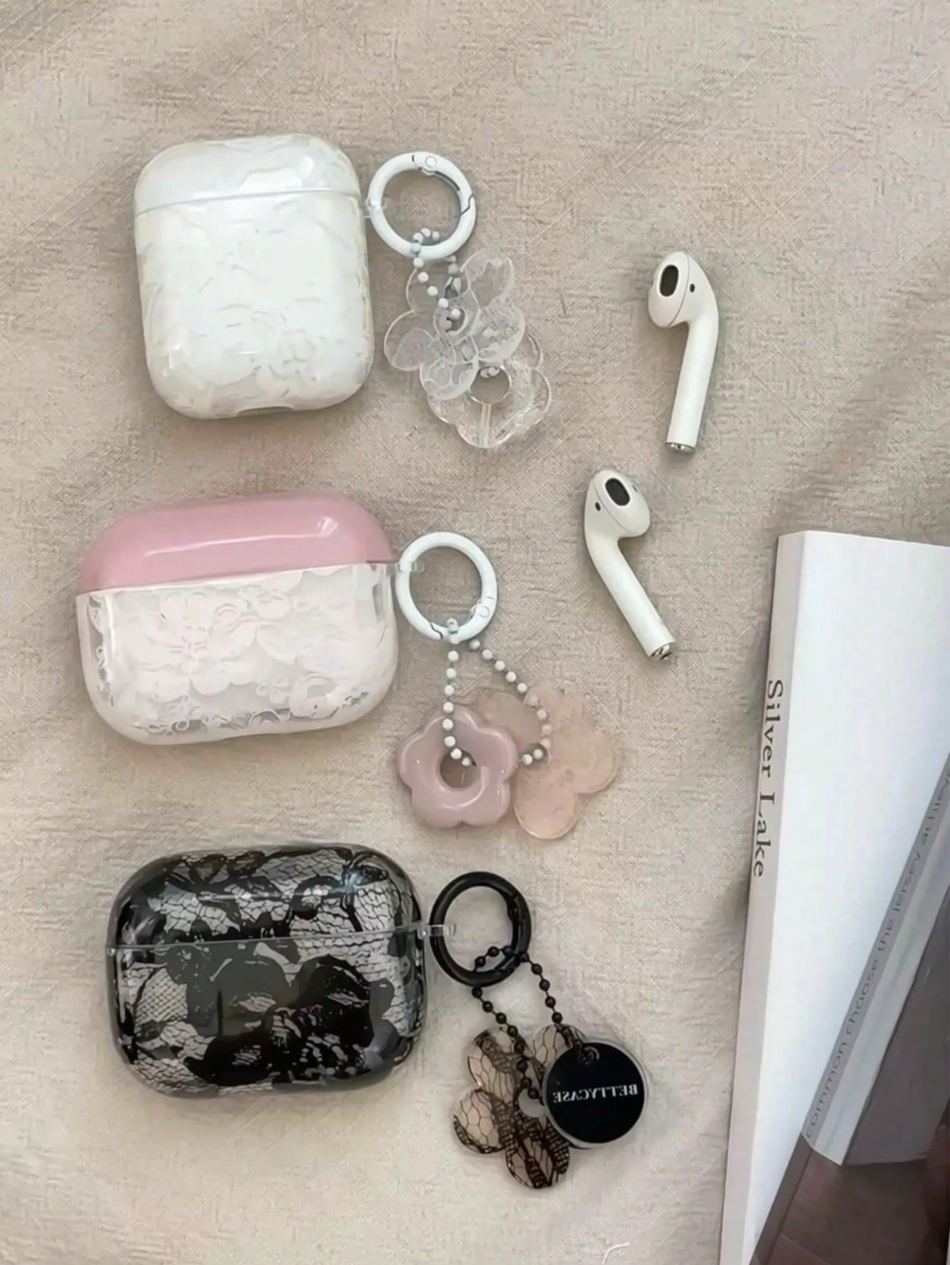 Niche Creative Lace Flower Protective Case Suitable For AirPods 3, With Pendant, For Apple Pro 3rd Gen, 4/2nd Gen Pro Wireless Bluetooth Earphones