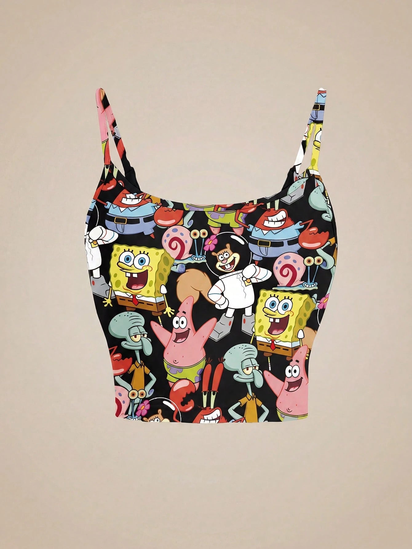 Nick 90s| Women's Cartoon Character & Striped Print Camisole