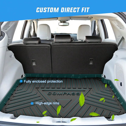 Nilight Cargo Mats Compatible With Jeep Compass 2017 2018 2019 2020 2021 2022 2023 2024 2025,All Weather Protection Heavy Duty Cargo Liners