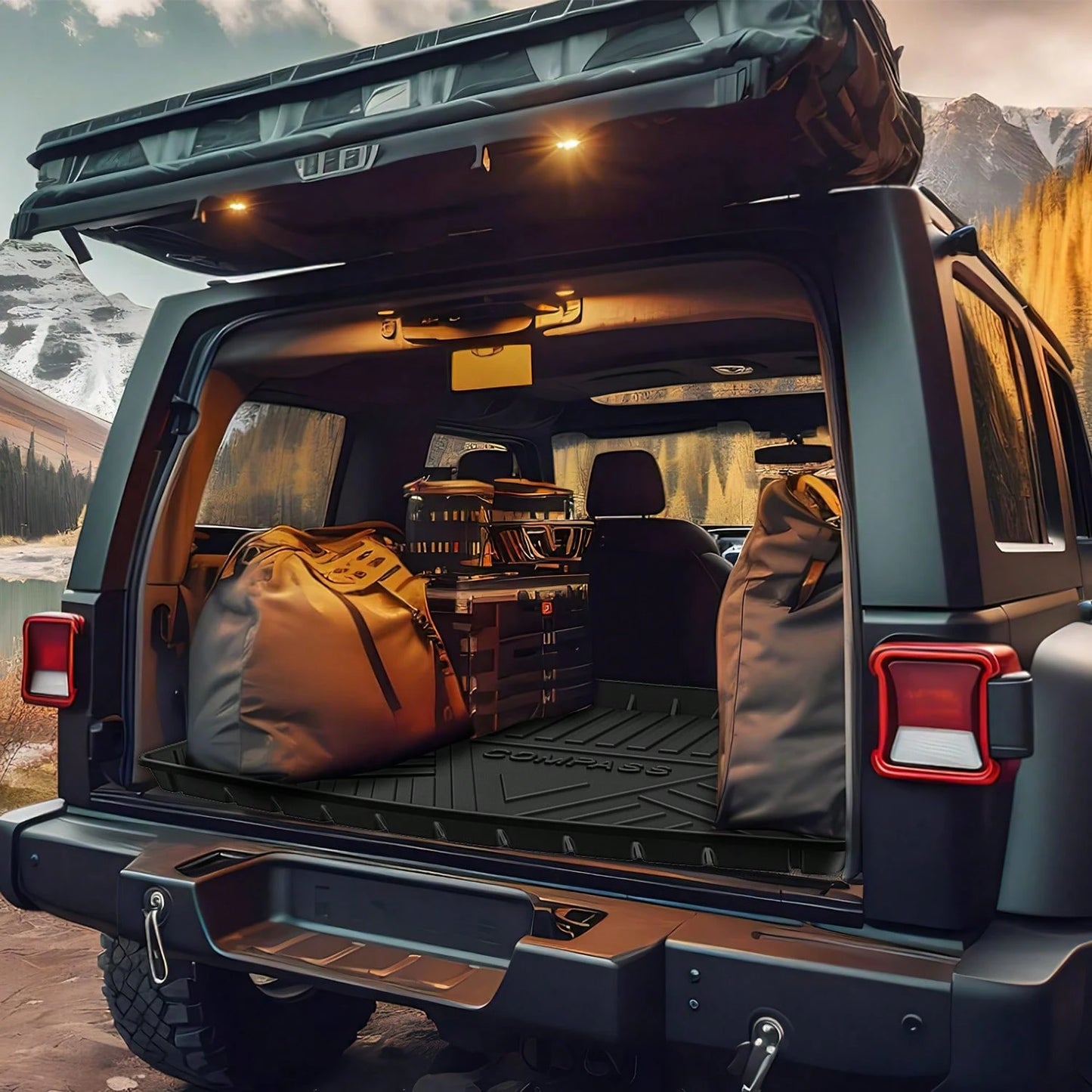 Nilight Cargo Mats Compatible With Jeep Compass 2017 2018 2019 2020 2021 2022 2023 2024 2025,All Weather Protection Heavy Duty Cargo Liners