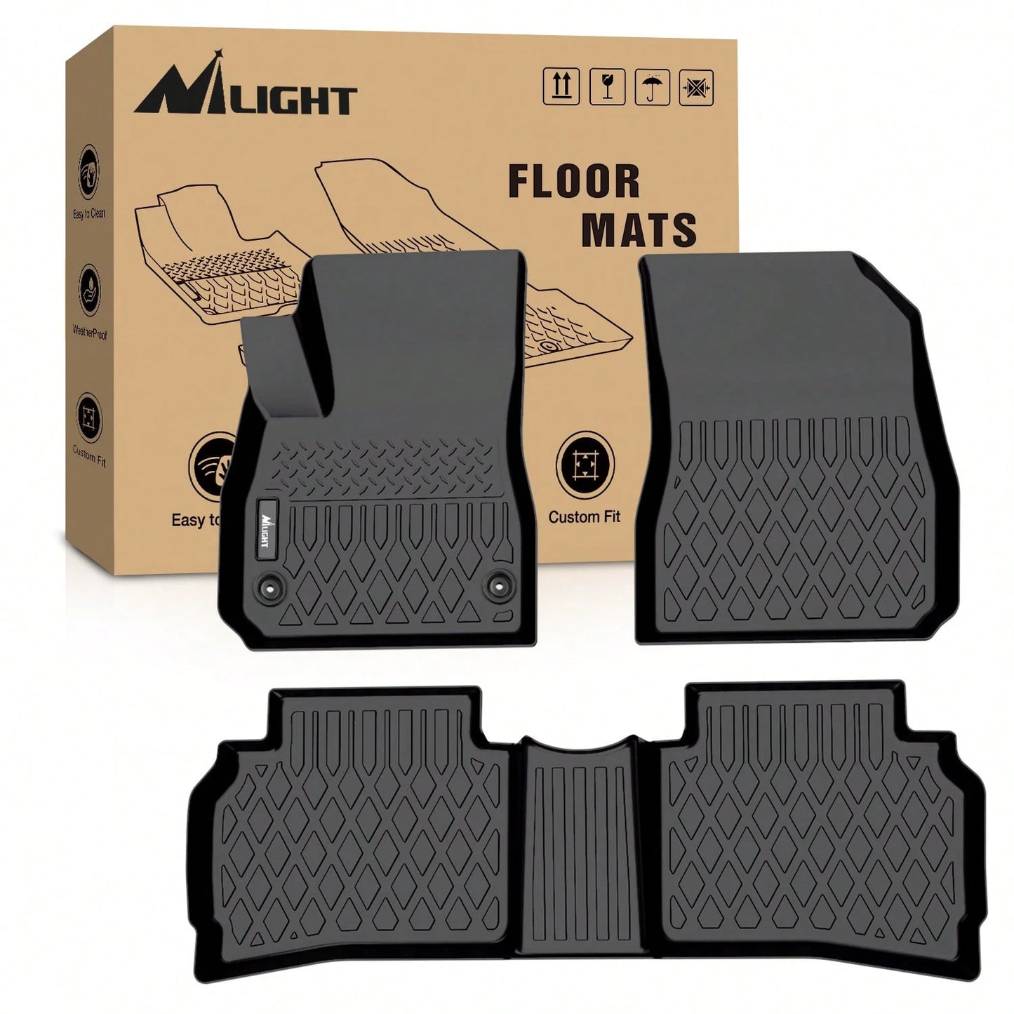 nilight Compatible With Chevy Malibu 2016-2025 Premium TPE Car Floor Mats Custom Fit All Weather Waterproof Floor Liners Full Coverage Heavy Duty Anti Slip Odorless Easy To Clean Mud Snow Dirt Protect