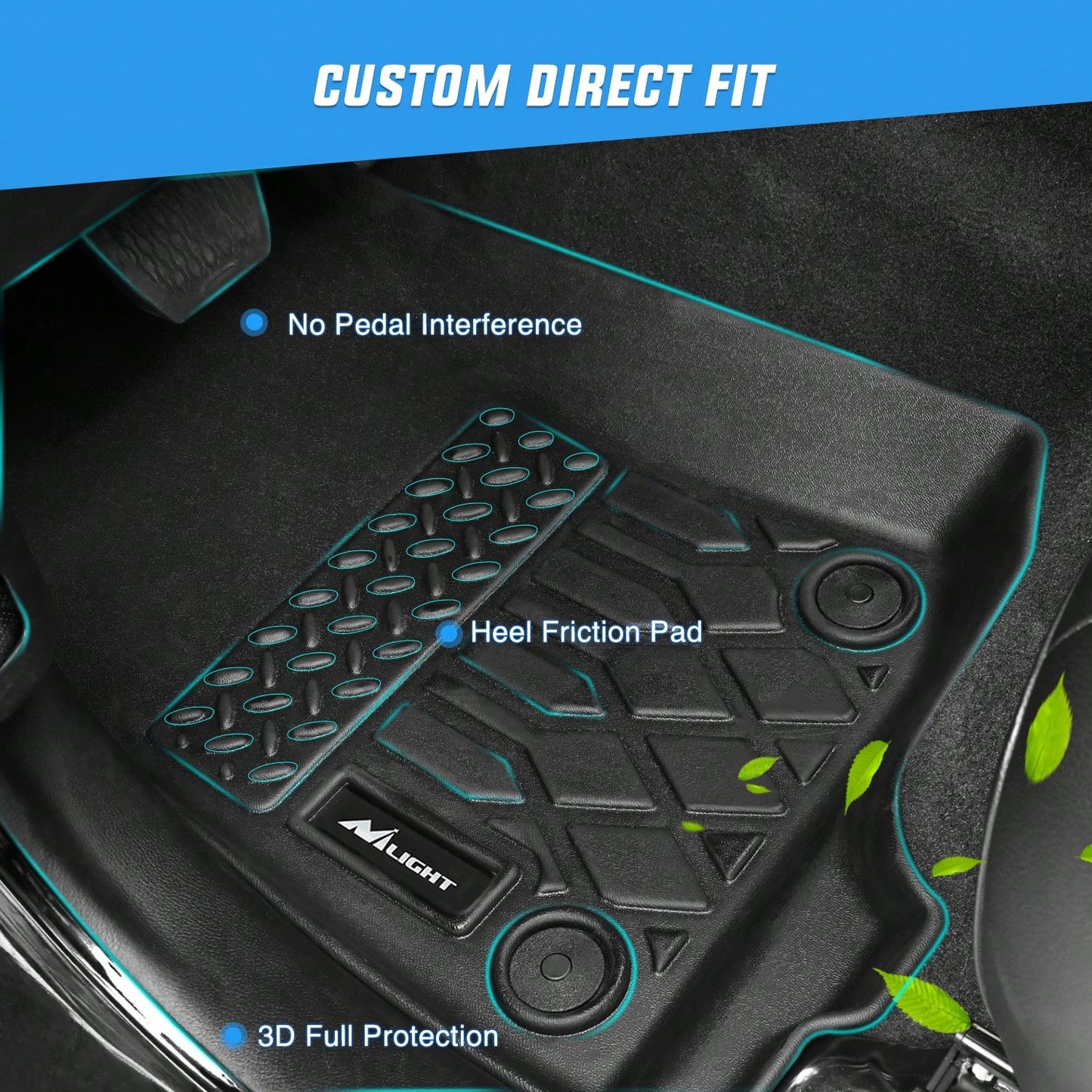 nilight Compatible With Chevy Malibu 2016-2025 Premium TPE Car Floor Mats Custom Fit All Weather Waterproof Floor Liners Full Coverage Heavy Duty Anti Slip Odorless Easy To Clean Mud Snow Dirt Protect