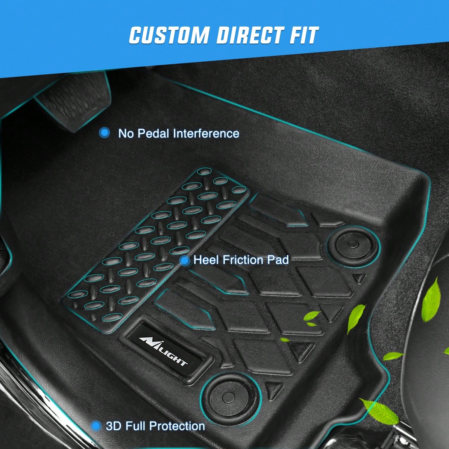 nilight Compatible With Chevy Malibu 2016-2025 Premium TPE Car Floor Mats Custom Fit All Weather Waterproof Floor Liners Full Coverage Heavy Duty Anti Slip Odorless Easy To Clean Mud Snow Dirt Protect
