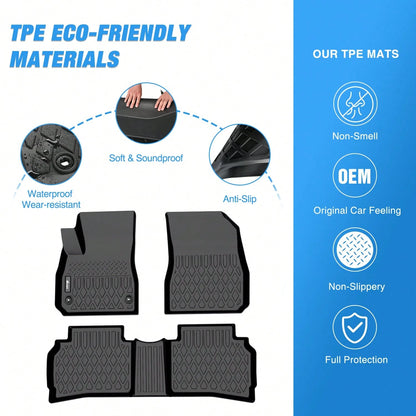 nilight Compatible With Chevy Malibu 2016-2025 Premium TPE Car Floor Mats Custom Fit All Weather Waterproof Floor Liners Full Coverage Heavy Duty Anti Slip Odorless Easy To Clean Mud Snow Dirt Protect