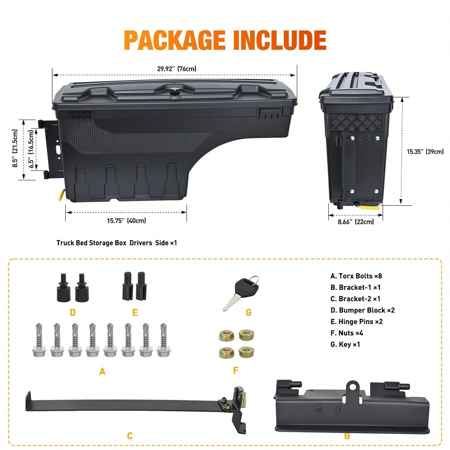 Nilight Truck Bed Tool Box Left Driver Side Truck Toolbox Compatible With Silvera Do GMC Sierra 1500 2500 3500 2007-2018 Swing Case Truck Bed Storage Box W Lockable Lid Waterproof Wheel Well Toolbox