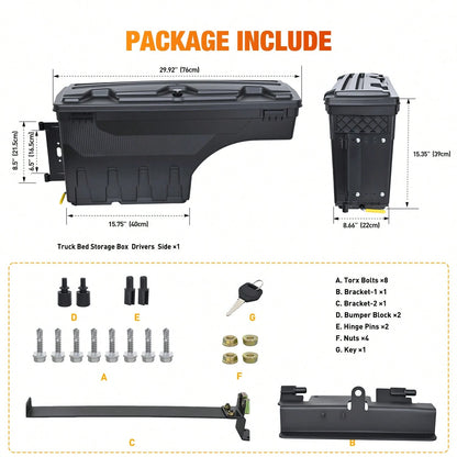 Nilight Truck Bed Tool Box Left Driver Side Truck Toolbox Compatible With Silvera Do GMC Sierra 1500 2500 3500 2007-2018 Swing Case Truck Bed Storage Box W Lockable Lid Waterproof Wheel Well Toolbox