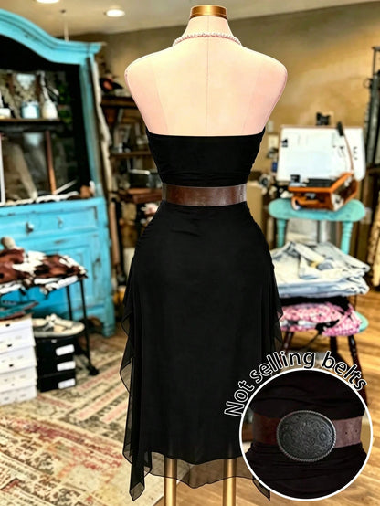NostaNoir Women's Solid Color Strapless Fitted Asymmetric Hem Sexy Mini Dress