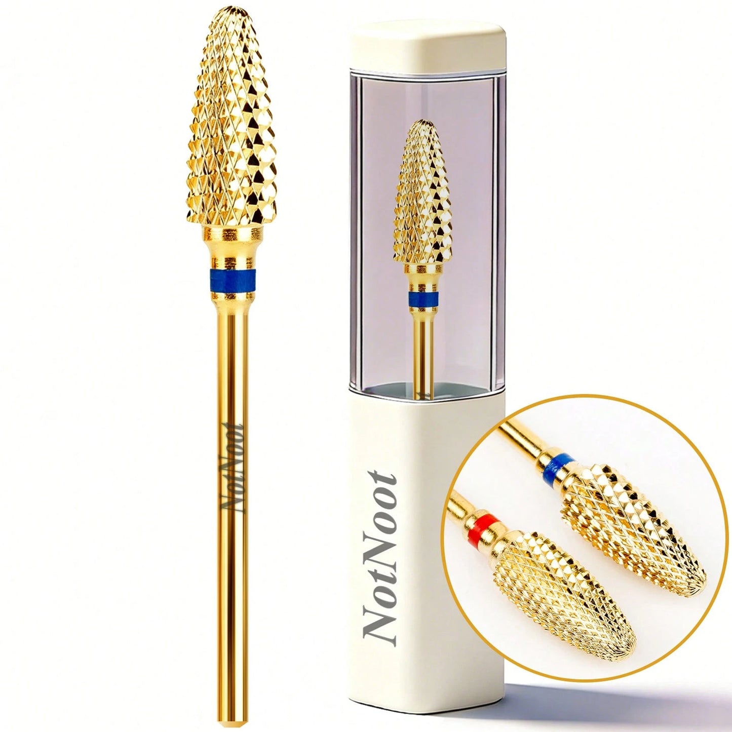 NotNoot 3/32" Tungsten Carbide Nail Drill Bits- Quick & Removal Of Acrylic & Gel, Professional Grade Tapered Tungsten Drill Bit Set For Manicure, Pedicure, Nail Care