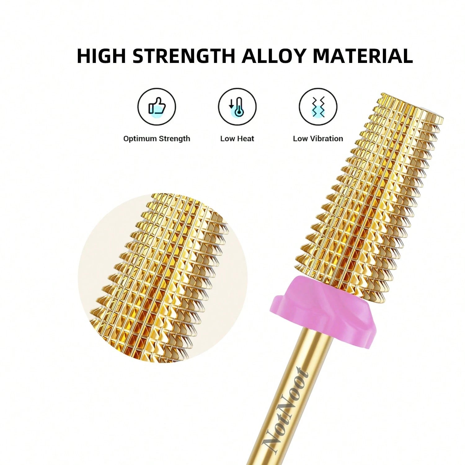 NotNoot Professional Carbide Steel Cross Cone 5-In-1 Flat Top Electric Nail Drill Bit 3/32 Inch Electric Nail Drill Accessory Nail Gel Polish Removal Tool