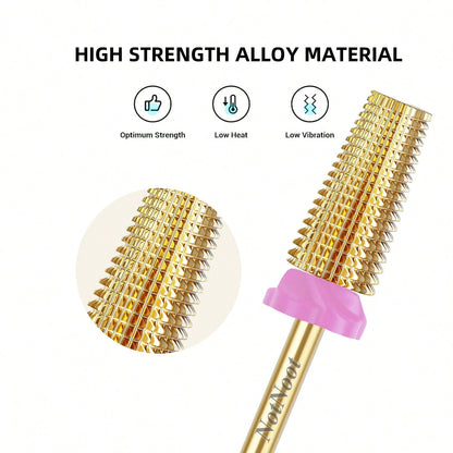 NotNoot Professional Carbide Steel Cross Cone 5-In-1 Flat Top Electric Nail Drill Bit 3/32 Inch Electric Nail Drill Accessory Nail Gel Polish Removal Tool