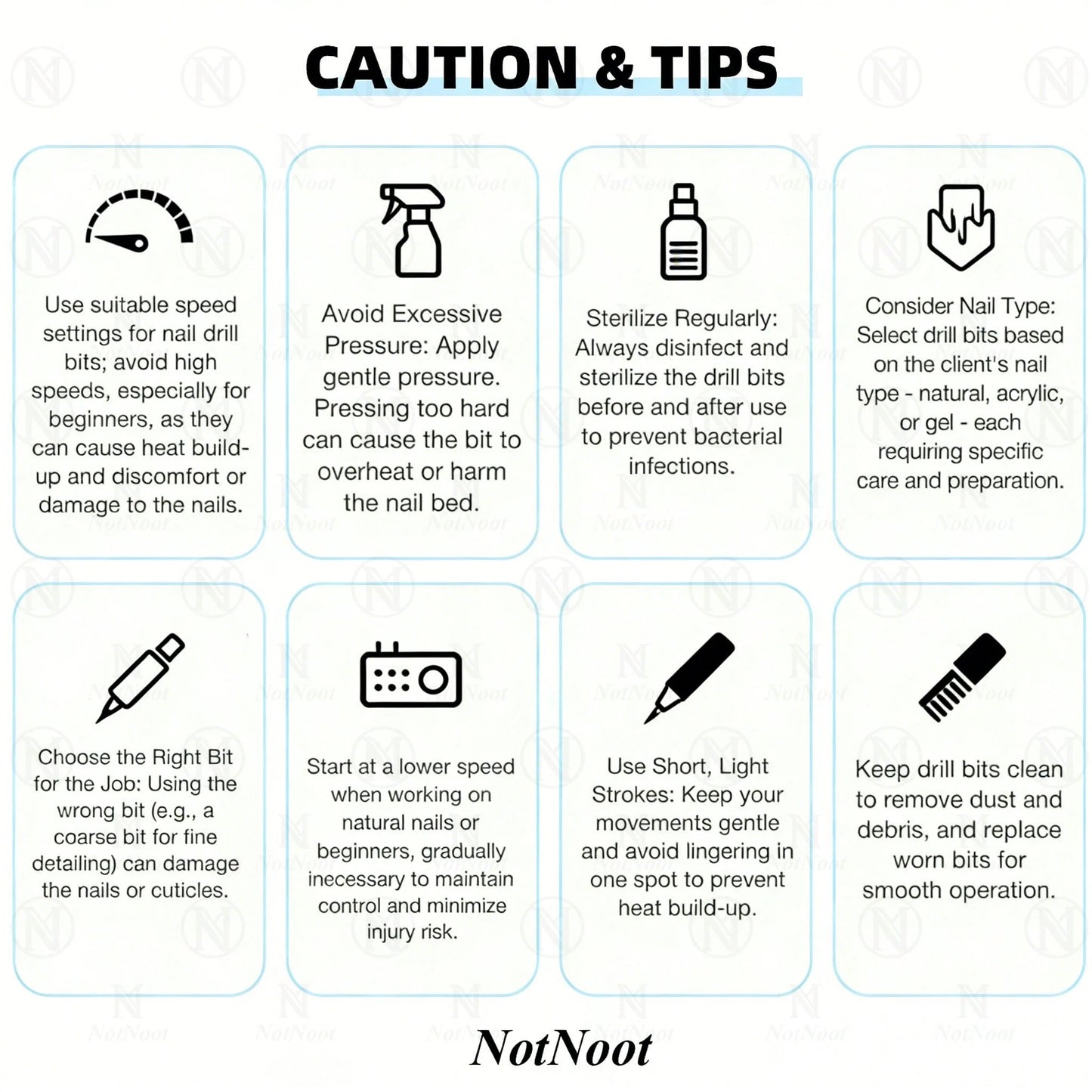 NotNoot Professional Carbide Steel Cross Cone 5-In-1 Flat Top Electric Nail Drill Bit 3/32 Inch Electric Nail Drill Accessory Nail Gel Polish Removal Tool