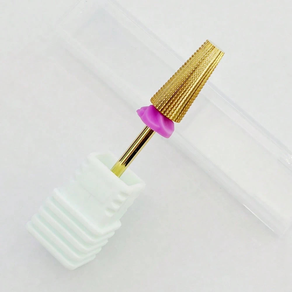 NotNoot Professional Carbide Steel Cross Cone 5-In-1 Flat Top Electric Nail Drill Bit 3/32 Inch Electric Nail Drill Accessory Nail Gel Polish Removal Tool