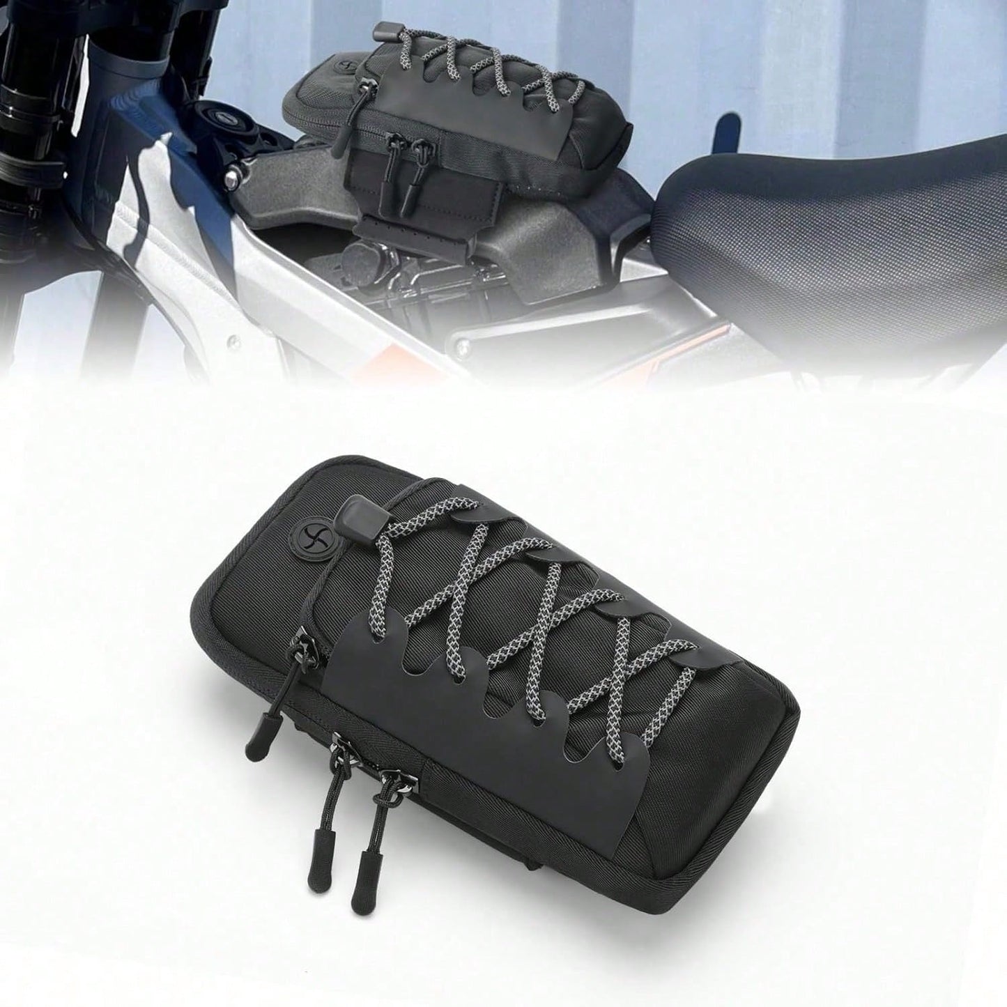 Off-Road Bike Frame Bag For Surron, With Flap Storage, Compatible With Surron Light Bee S/X X160 X260 Talaria Sting, Waterproof Motorcycle Accessory- Black