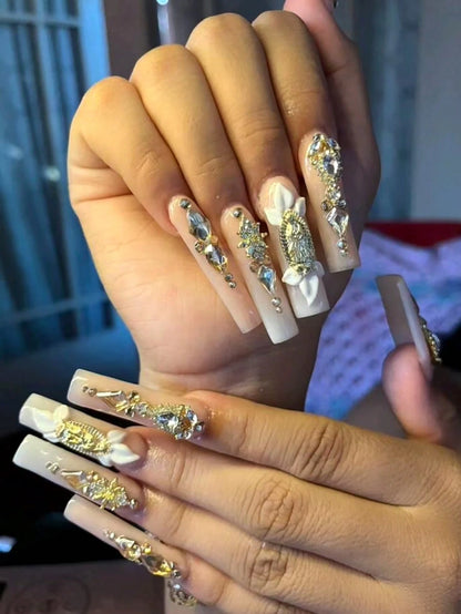 One Pack (360pcs-540pcs) Of Nail Art Nail Art Flat Bottomed Irregular Diamond Nail Accessories White, AB Color Super Sparkling Love Butterfly Star Water Droplet Crooked Center Glass Rhinestone Nail M
