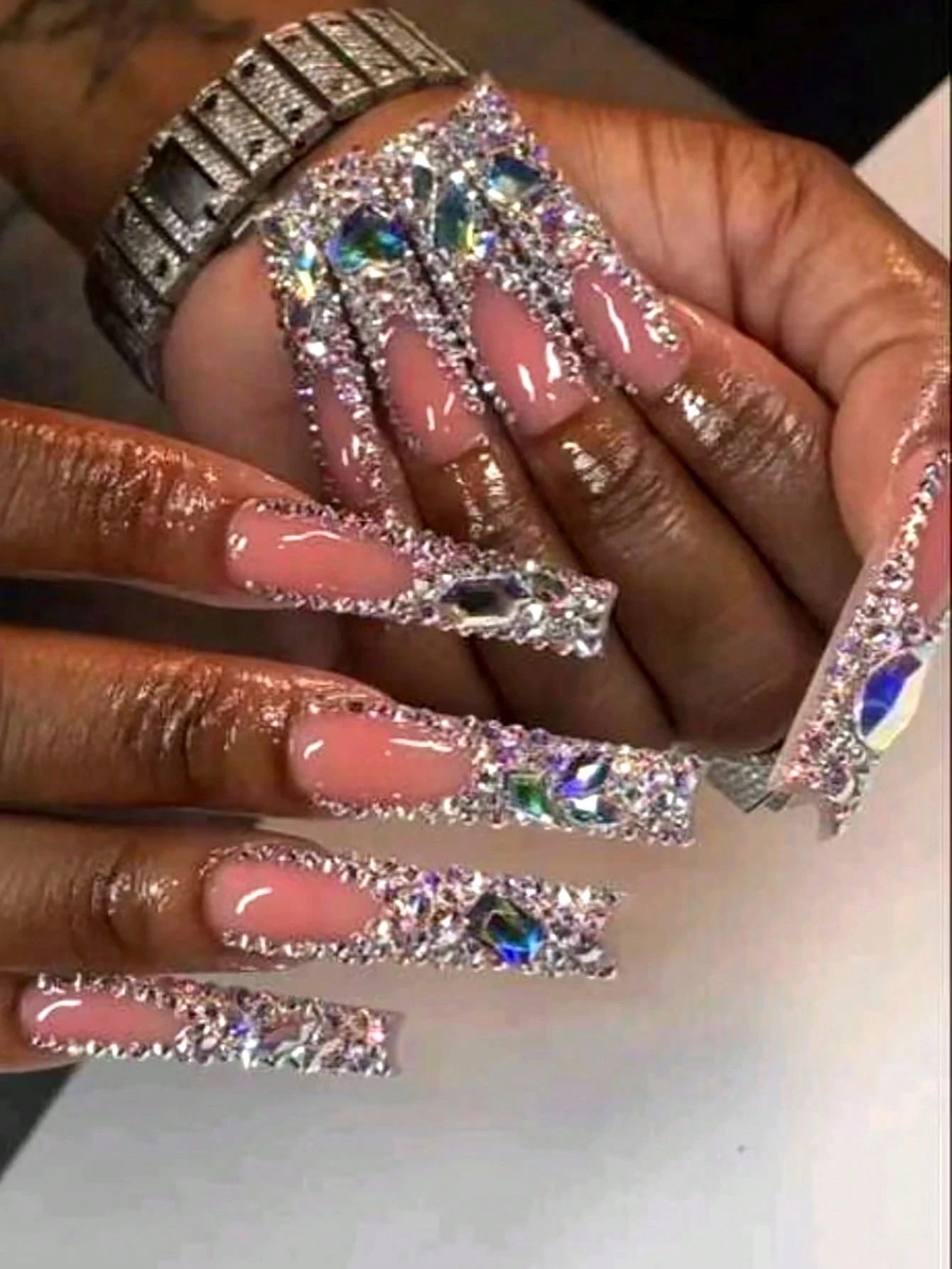 One Pack (360pcs-540pcs) Of Nail Art Nail Art Flat Bottomed Irregular Diamond Nail Accessories White, AB Color Super Sparkling Love Butterfly Star Water Droplet Crooked Center Glass Rhinestone Nail M