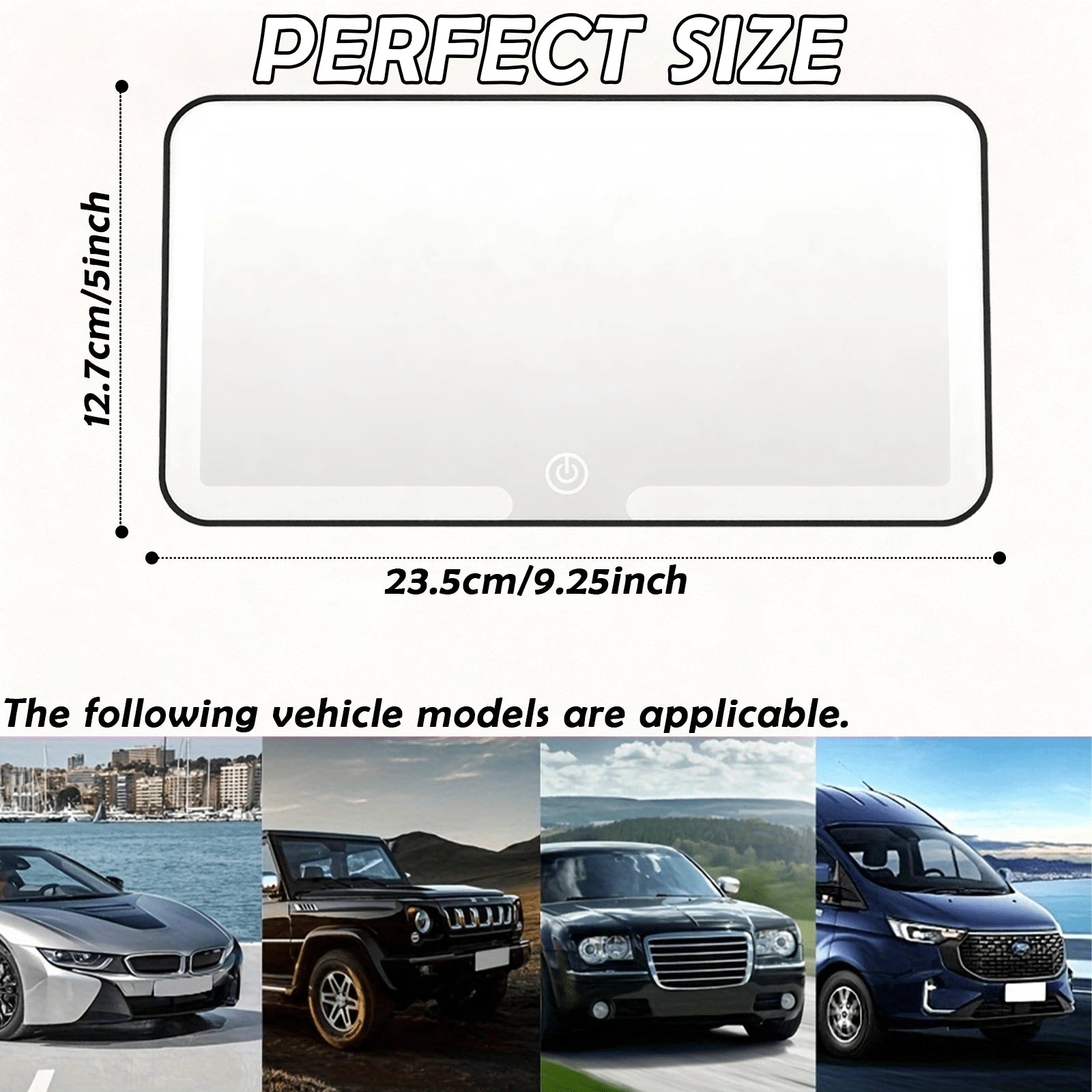 One Upgraded Ultra-Thin Car Sun Visor Vanity Mirror, Rechargeable, With 3 Light Modes And LED, Suitable For Cars, Trucks, And SUVs, Black Exterior, A Great Car Mirror Gift For Ladies.