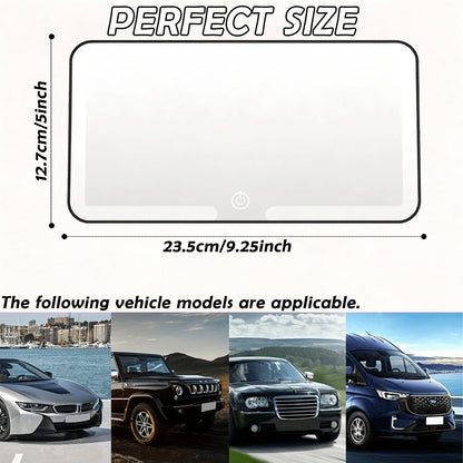 One Upgraded Ultra-Thin Car Sun Visor Vanity Mirror, Rechargeable, With 3 Light Modes And LED, Suitable For Cars, Trucks, And SUVs, Black Exterior, A Great Car Mirror Gift For Ladies.
