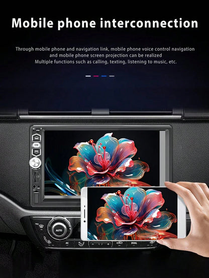 Optional 17.78cm Car Stereo Double Din Radio Touchscreen MP5/ Backup Camera. 2 Din Multimedia Car Audio Wireless Hands-Free Support Mirror Link FM/MP3/MP4/USB/SD, Aux Input Car Audio Receivers