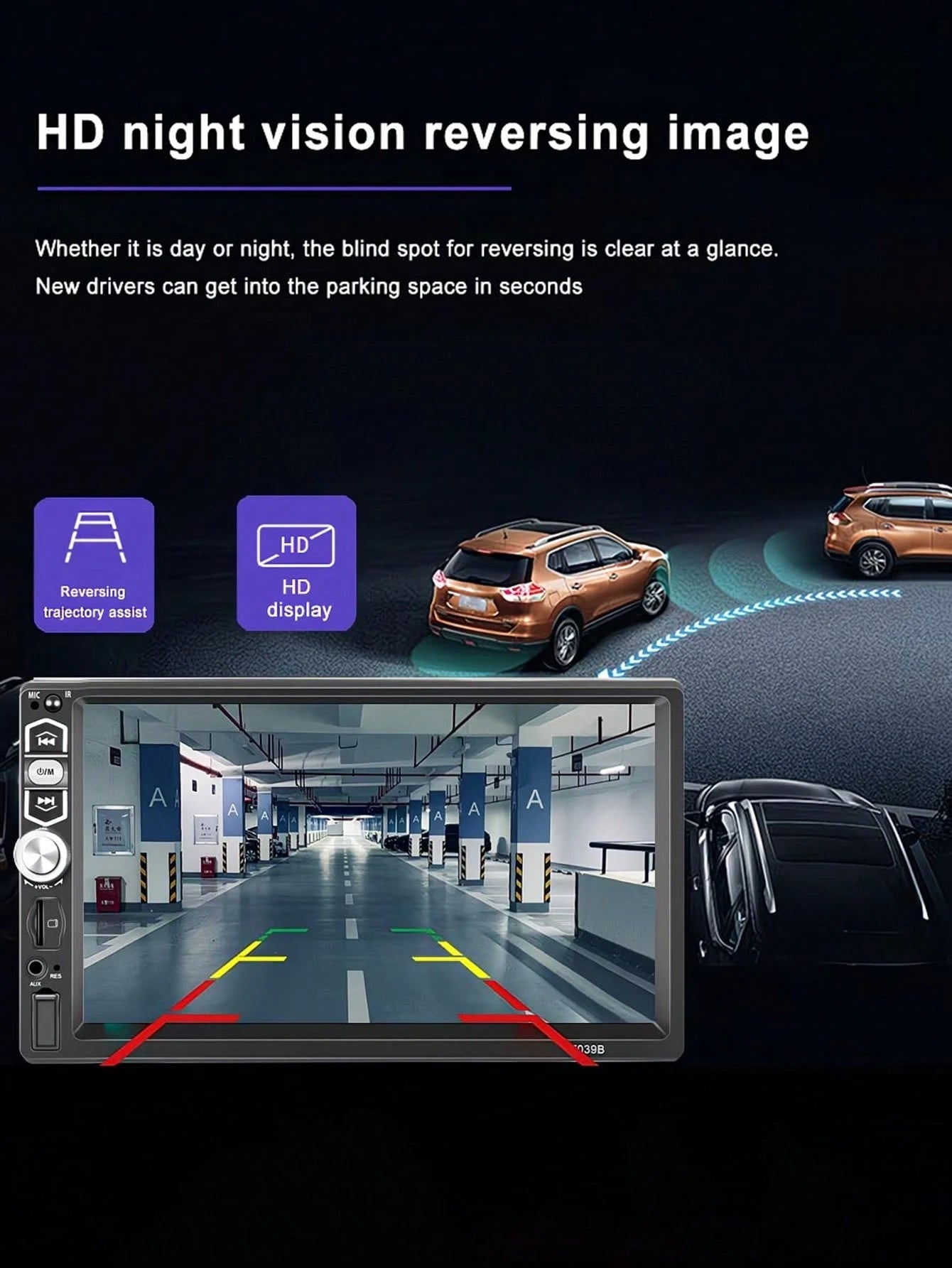 Optional 17.78cm Car Stereo Double Din Radio Touchscreen MP5/ Backup Camera. 2 Din Multimedia Car Audio Wireless Hands-Free Support Mirror Link FM/MP3/MP4/USB/SD, Aux Input Car Audio Receivers