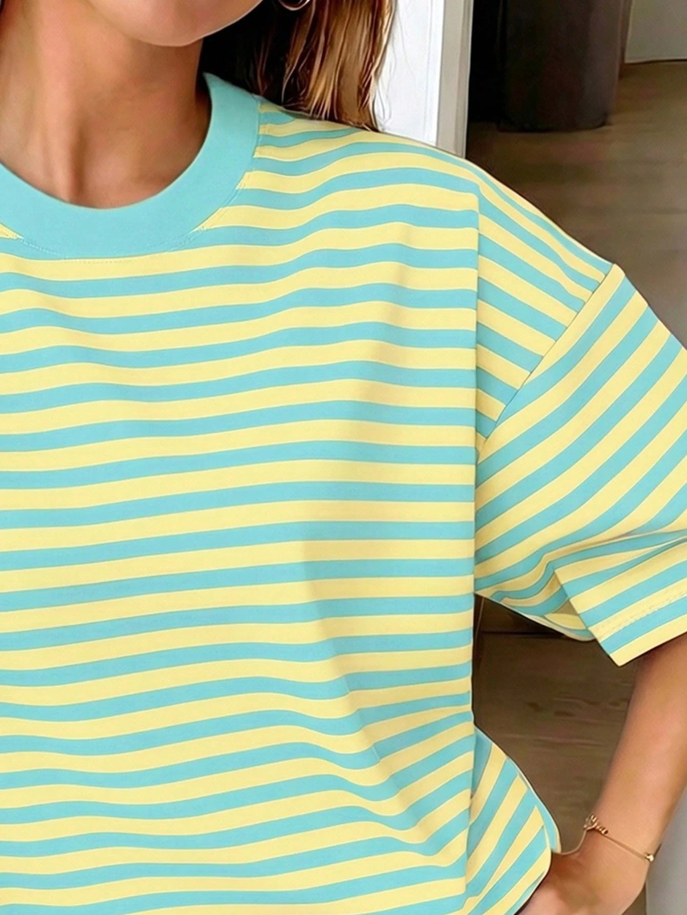 Oversized Loose Fit Short Sleeve T-Shirt, Casual Vacation For Women Summer