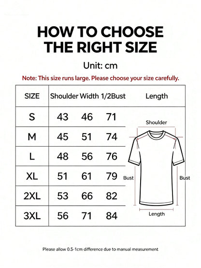 Oversized Unisex Hip-Hop Graphic T-Shirt, Women's Classic Gangsta Print Crew Neck Short Sleeve Top, Y2K Style
