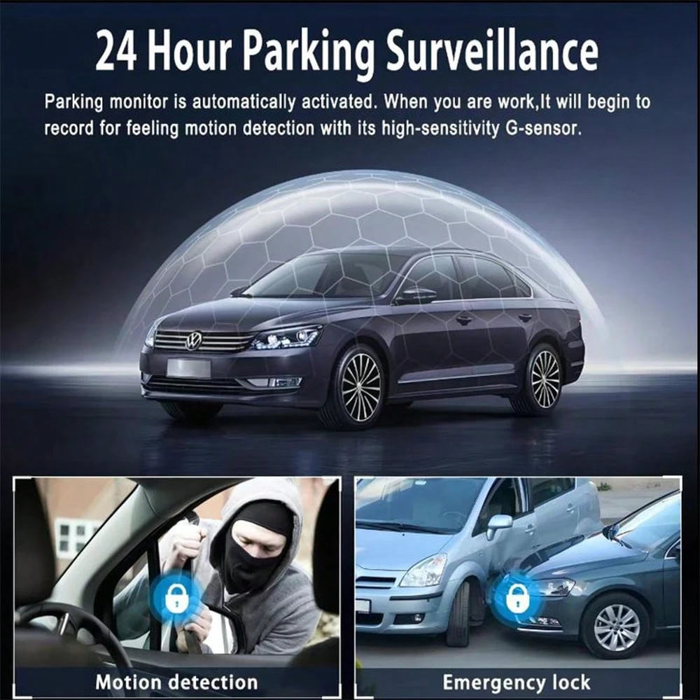 Panoramic 1080P HD Dash Cam Kit With 4/3 Vehicle Camera, 1080P Front Camera And 720P Rear/Side Cameras, HD Night Vision, Wide Dynamic Range, Noise Reduction, WDR, Loop Recording, Anti-Fraud Security C