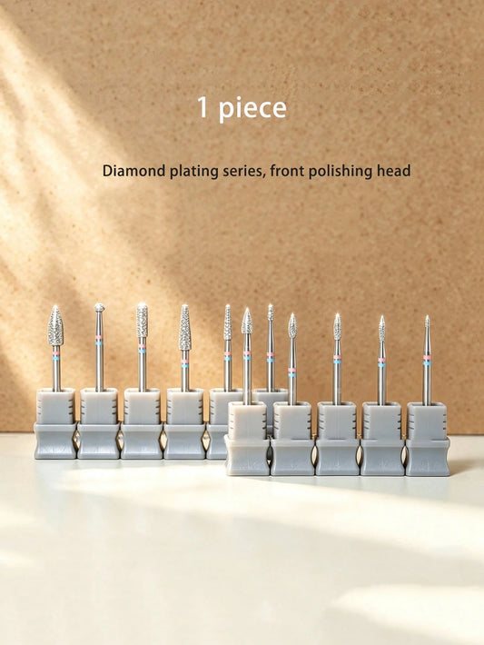 Pear-Shaped Nail Drill Bit Diamond Sand Tapered Cone Tip Diamond Sand 3-Sided Pocket Gentle Pre-Treatment Nail Tool