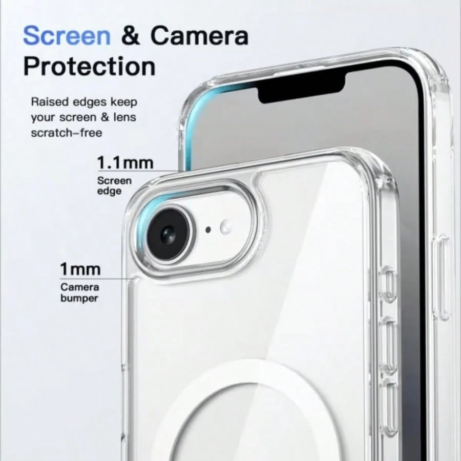 Phone Case- Compatible With IPhone 17E,16promax,15pro,14,13,12, Magnetic Wireless Charging Supported, Shockproof Transparent Protective Phone Case