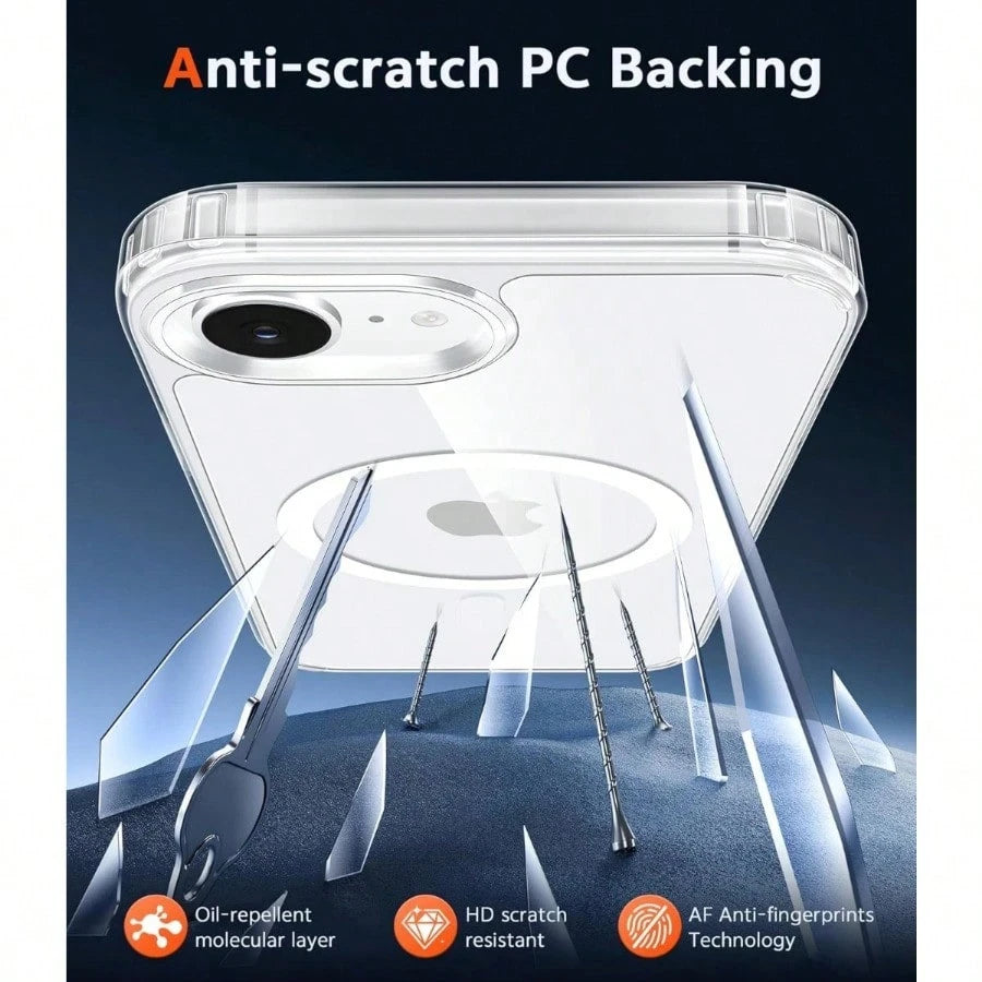 Phone Case- Compatible With IPhone 17E,16promax,15pro,14,13,12, Magnetic Wireless Charging Supported, Shockproof Transparent Protective Phone Case