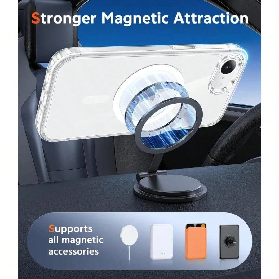 Phone Case- Compatible With IPhone 17E,16promax,15pro,14,13,12, Magnetic Wireless Charging Supported, Shockproof Transparent Protective Phone Case