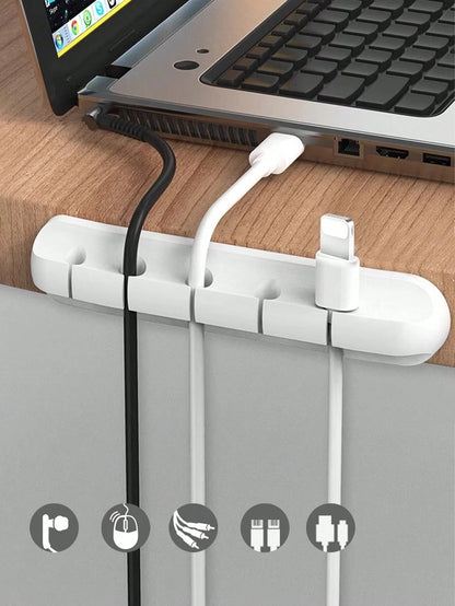 Phone Data Cable Organizer, Charging Cable Holder, Computer Earphone Cord Clip, Desk/Bedside/Car Self-Adhesive Cable Winder Clip