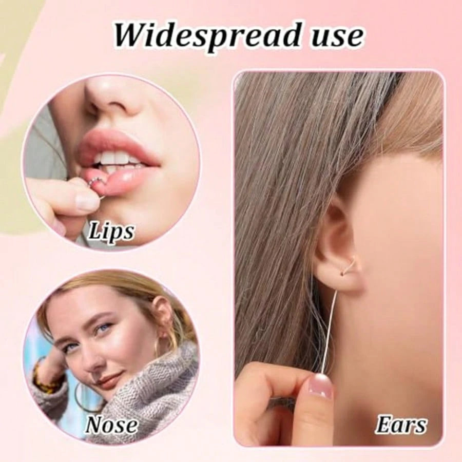 Piercing Cleaning Kit Contains 240PCS Disposable Ear Piercing Cleaning Floss, Portable Ear Piercings Hole Cleaner, Piercings Aftercare For Women Men