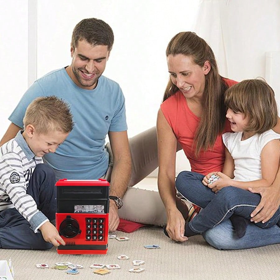 Piggy Bank Cash Coin Can ATM Bank Electronic Coin Money Bank For Kids Age 3-12, Money Savings Box Mini ATM Coin Bank Toys Gifts For 3 4 5 6 7 8 9 10 11 12 Year Old Boys Girls