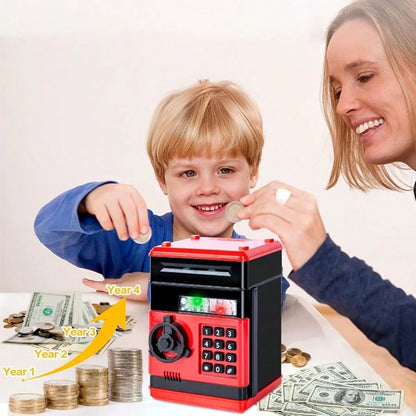 Piggy Bank Cash Coin Can ATM Bank Electronic Coin Money Bank For Kids Age 3-12, Money Savings Box Mini ATM Coin Bank Toys Gifts For 3 4 5 6 7 8 9 10 11 12 Year Old Boys Girls